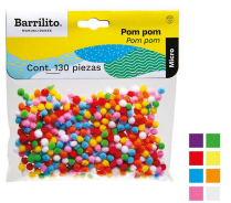 POM POM MICRO COLORES SURT. C/500  PP500 924944 BARRILITO