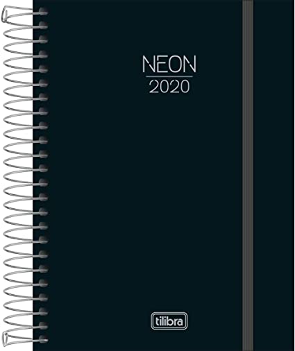 AGENDA 2020 ESPIRAL NEON PRETA   TILIBRA 141684 1DíA X PAG.SA