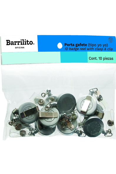 BROCHE YOYOELASTIC PLATA    C/10 BARRILI