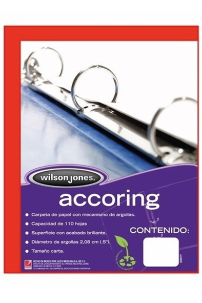 CARPETA ARG.  1"   CART.ROJO    ACCORING