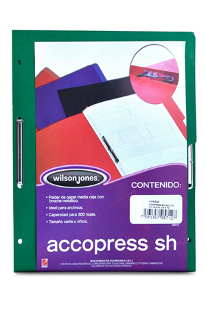 CARPETA C/BROCHE OFI VERDE OB MC/NP ACCO