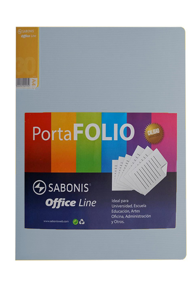 CARPETA C/30 MCAS.T/C GRIS    A4 SABONIS 949952 SN30A