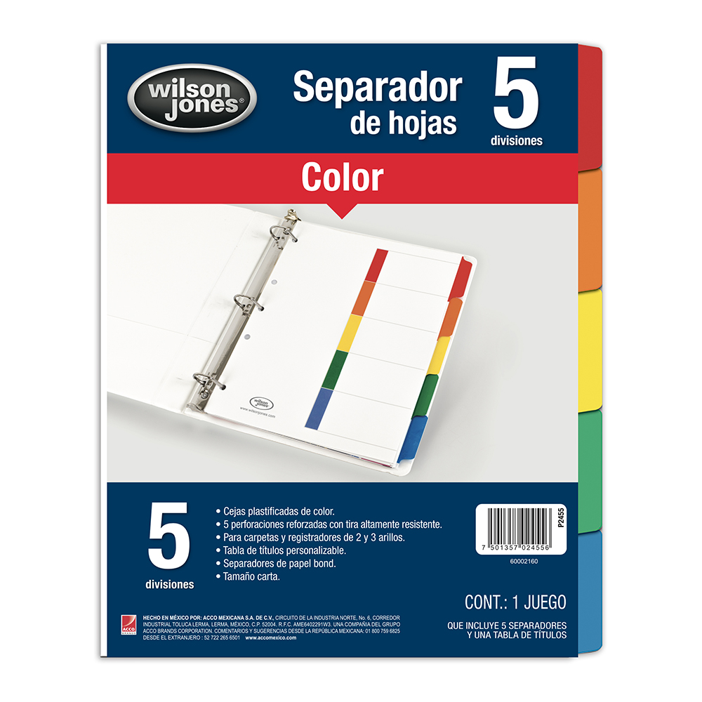 SEPARADOR CTA.INDEX      BCO 1-05  P2455