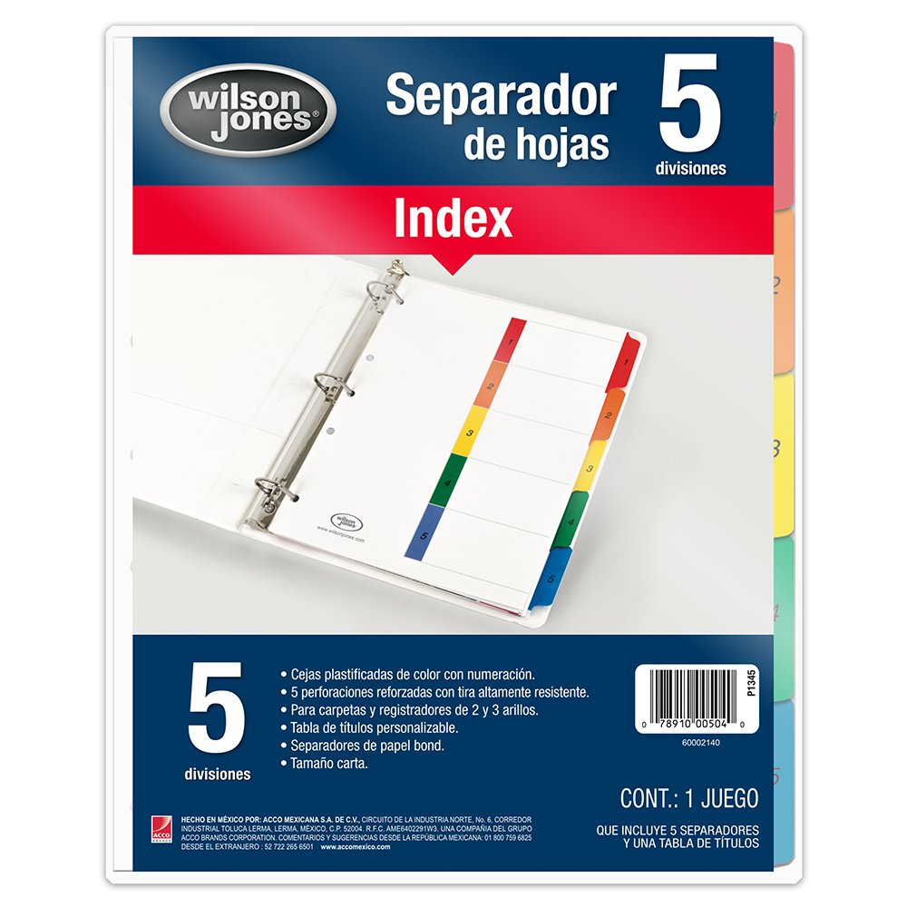 SEPARADOR CTA.INDEX      NUM 1-05  P1345