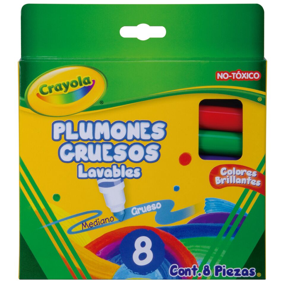 MARCADOR AGUA LAVABLE C/08 COLOR.CRAYOLA
