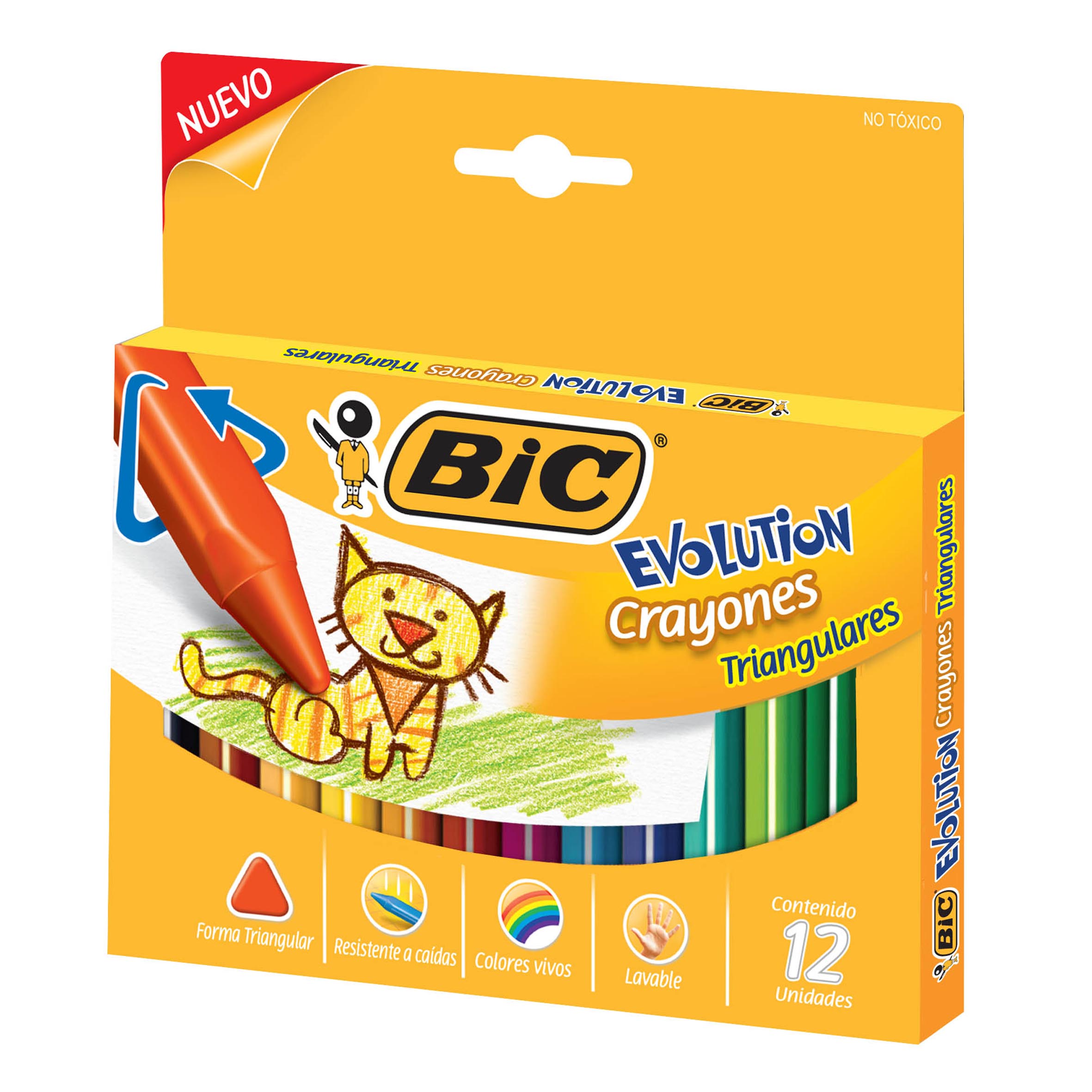 CRAYON JUMBO C/12 COLORES TR EVOLUT. BIC