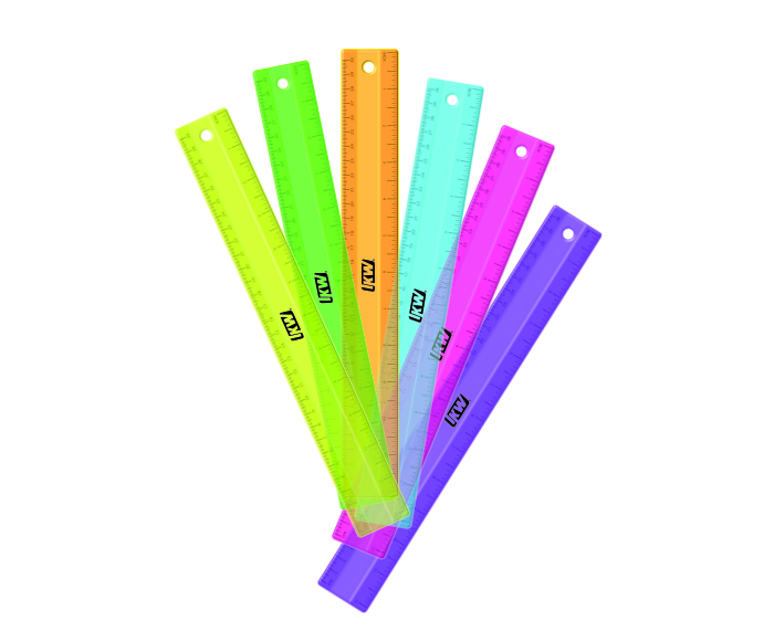 REGLA ESC.PLAST. 30CMS FLEXIBLE NEON  KW