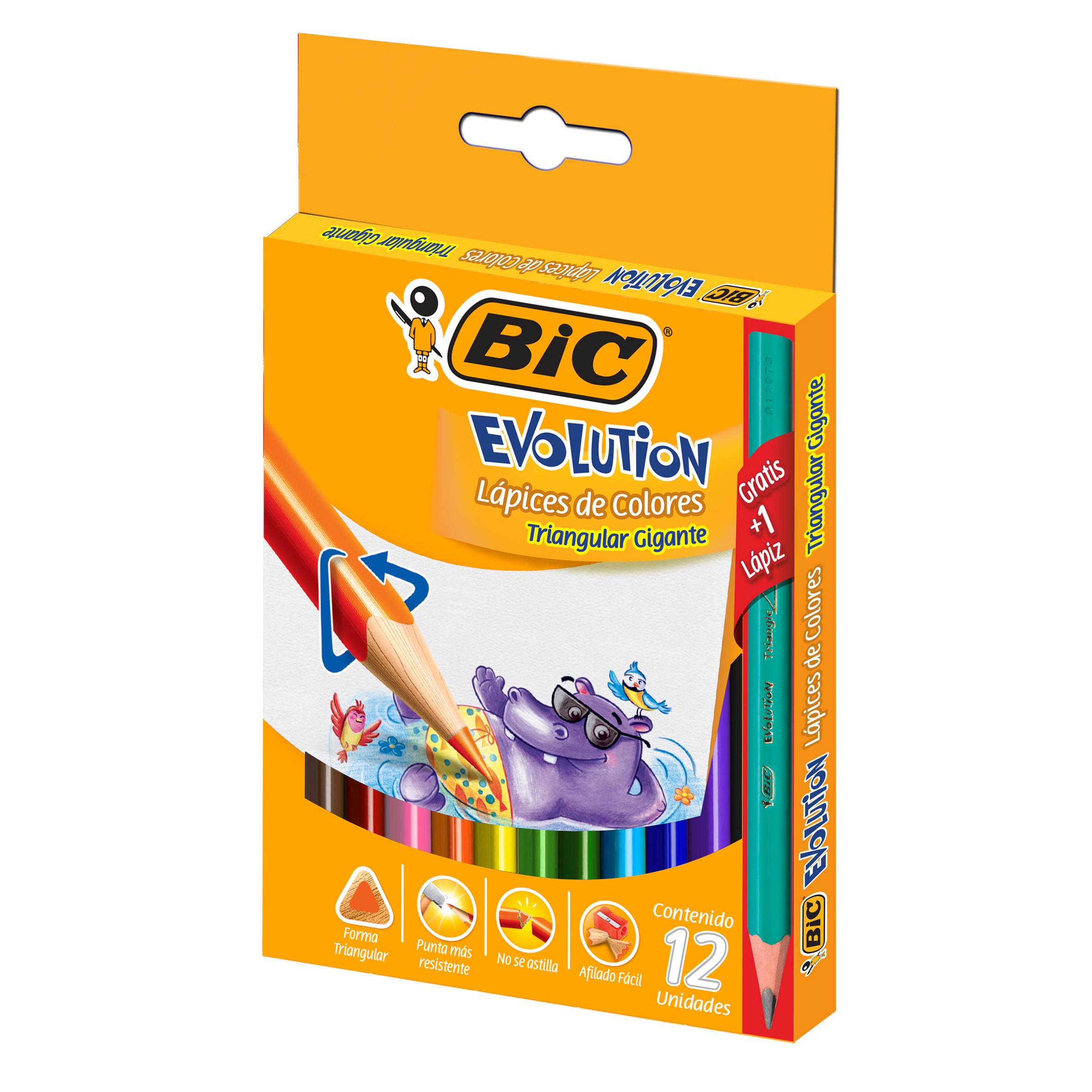 LAPIZ DE COLOR C/12 GIGANTE TR.EVOLUTION