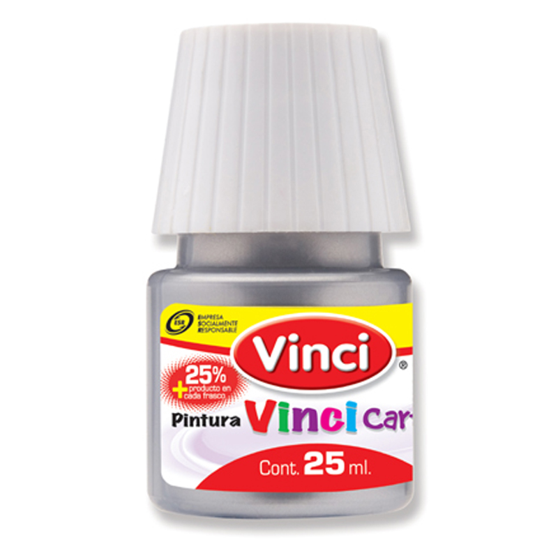 PINTURA CARTEL  25ML PLATA    C/10 VINCI