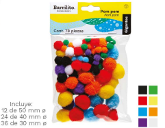 POM POM GIGANT.COLORES SURT.C/072   BB72 927013 (12 DE 5CM,24