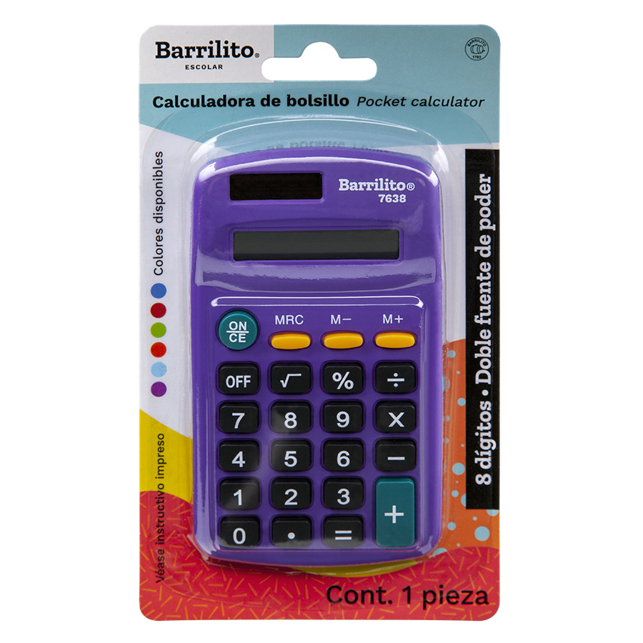 CALCULADORA BOLSILLO 8 DIG. 7638 BARRILI