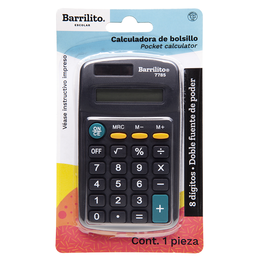 CALCULADORA BOLSILLO 8 DIG.7785 BARRILIT 977858