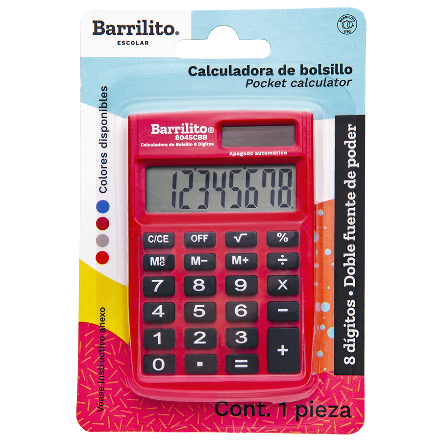 CALCULADORA BOLSILLO 8 DIG. 8045 BARRILI
