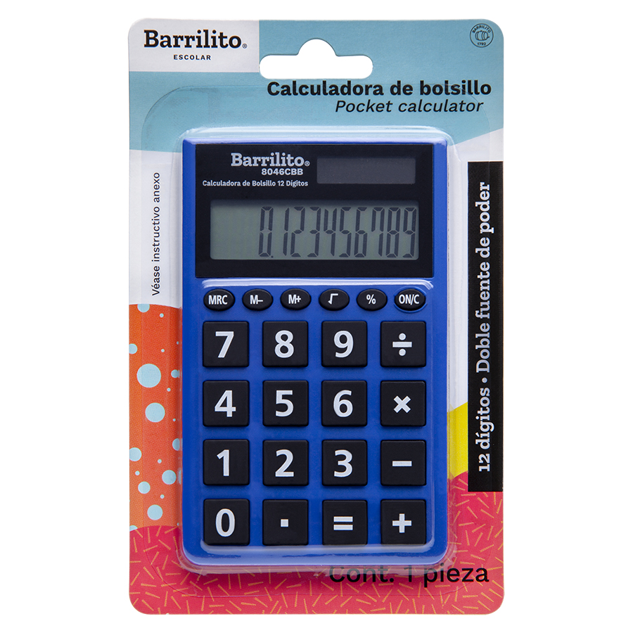 CALCULADORA BOLSILLO 12 DIG.8046 BARRILI