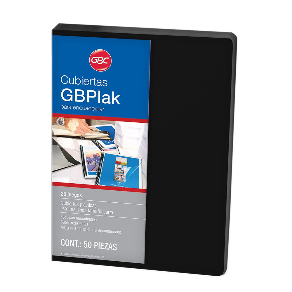 PASTA CTA.PLAST.NEGRO           LISO GBC 035620 25JGS 14PTS P