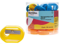 SACAPUNTA ESCOLAR OVAL PLANO SK8195 BARR 981954 COL.SURTIDOS,