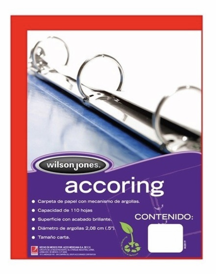 CARPETA ARG.  0.5" CART.ROJO    ACCORING P5460