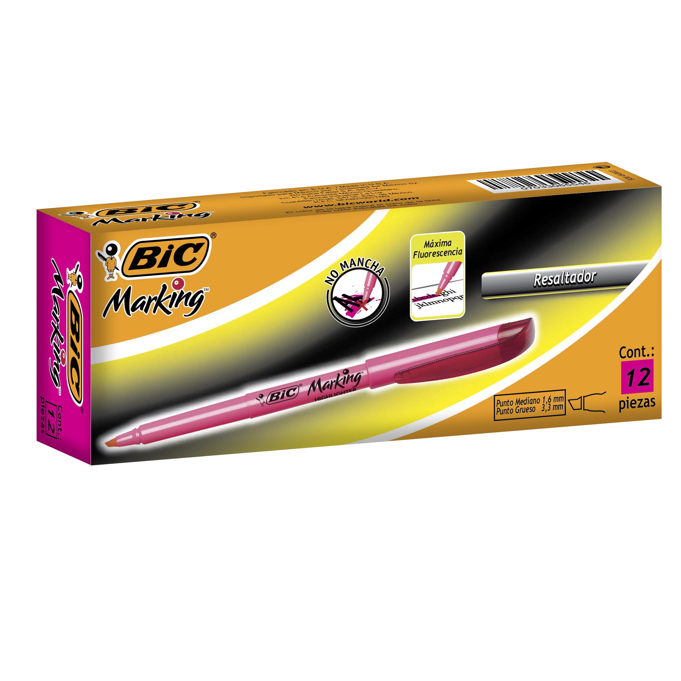 MARCATEXTO     ROSA MARK.FINO C/12   BIC