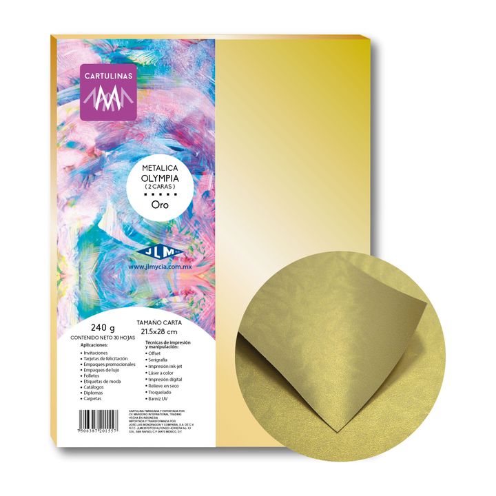 CARTULINA CTA MET.OLYMPIA ORO      C/100 200383 2058-45A-1 JL