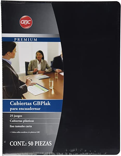 PASTA CTA.PLAST.NEGRO           LISO GBC 035392 25JGS 16PTS P