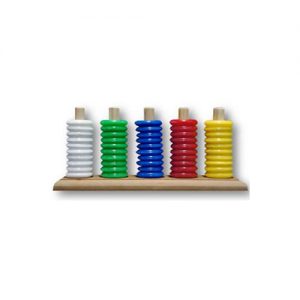 ABACO CHINO   50 CUENTAS BASE D'PLASTICO (TOYS) "5 POSTES VER