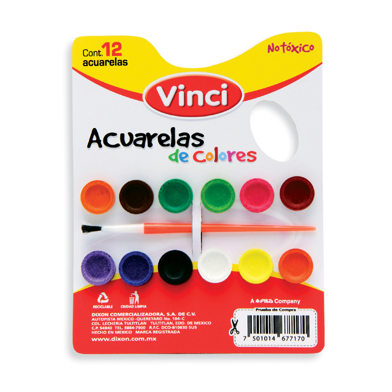ACUARELA C/12 C/PINCEL             VINCI