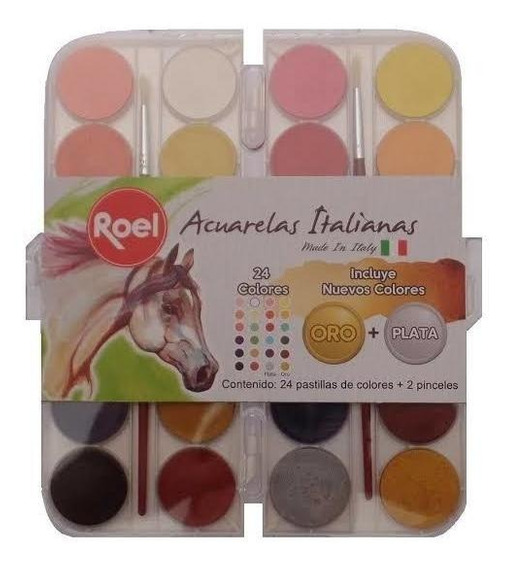 ACUARELA C/24 C/PINCEL (MATE)       ROEL 991869 (2 PINCELES)I