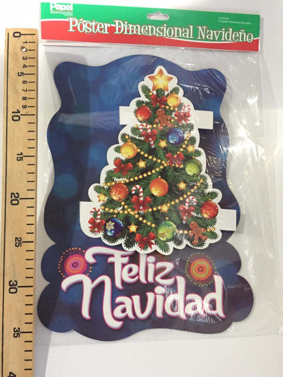 ADORNO POSTER DIMENSIONAL NAVIDEÑO  PADI 013998 1399 28X38CM
