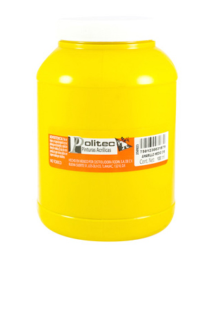 PINTURA ACRILICA 1LT   AMARILLO  POLITEC