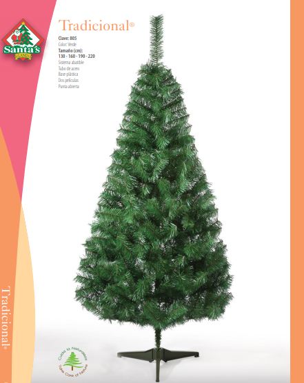 ARBOL NAVIDEÑO TRADIC.VDE 220CMS/7'JANEL 8050700100