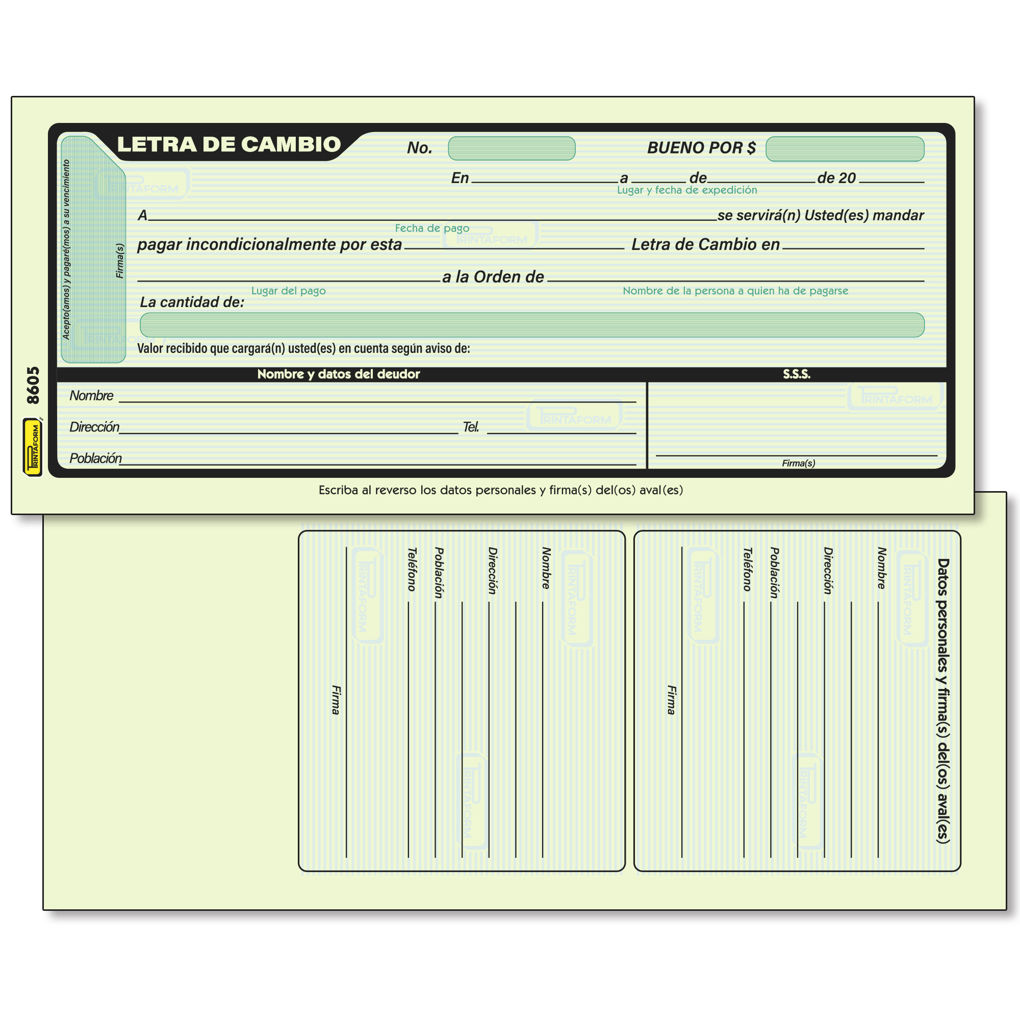 BLOCK 8605 LETRA DE CAMBIO 50H PRINTAFOR 102487