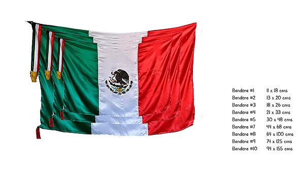BANDERA DE MEXICO RASO #  7              C/ASTA Y PERILLA 44X