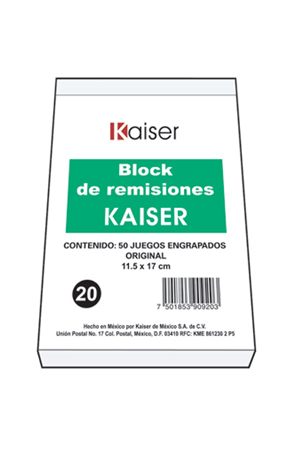 BLOCK REMISION 1/4 ORIGINAL 50H   KAISER 909203 B20