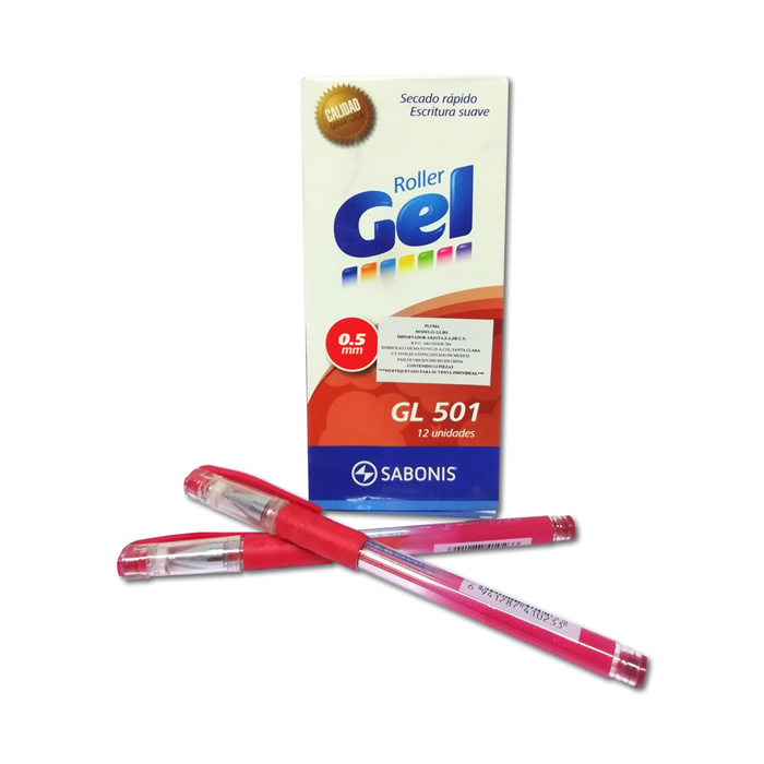 BOLIGRAFO P.F. GL501 RJO.GEL C/12 SABONI