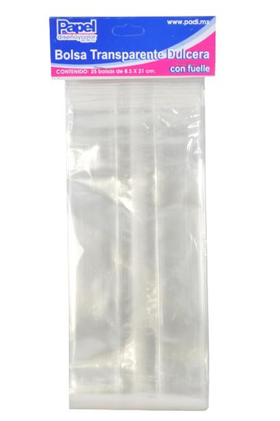 BOLSA CELOFAN CHICA      10X28 C/25 PADI