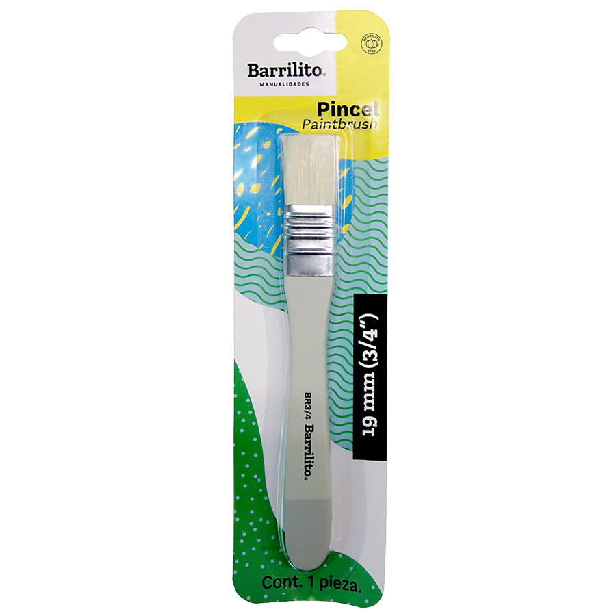 BROCHA CERDA NATURAL 3/4" BR-34 BARRILIT