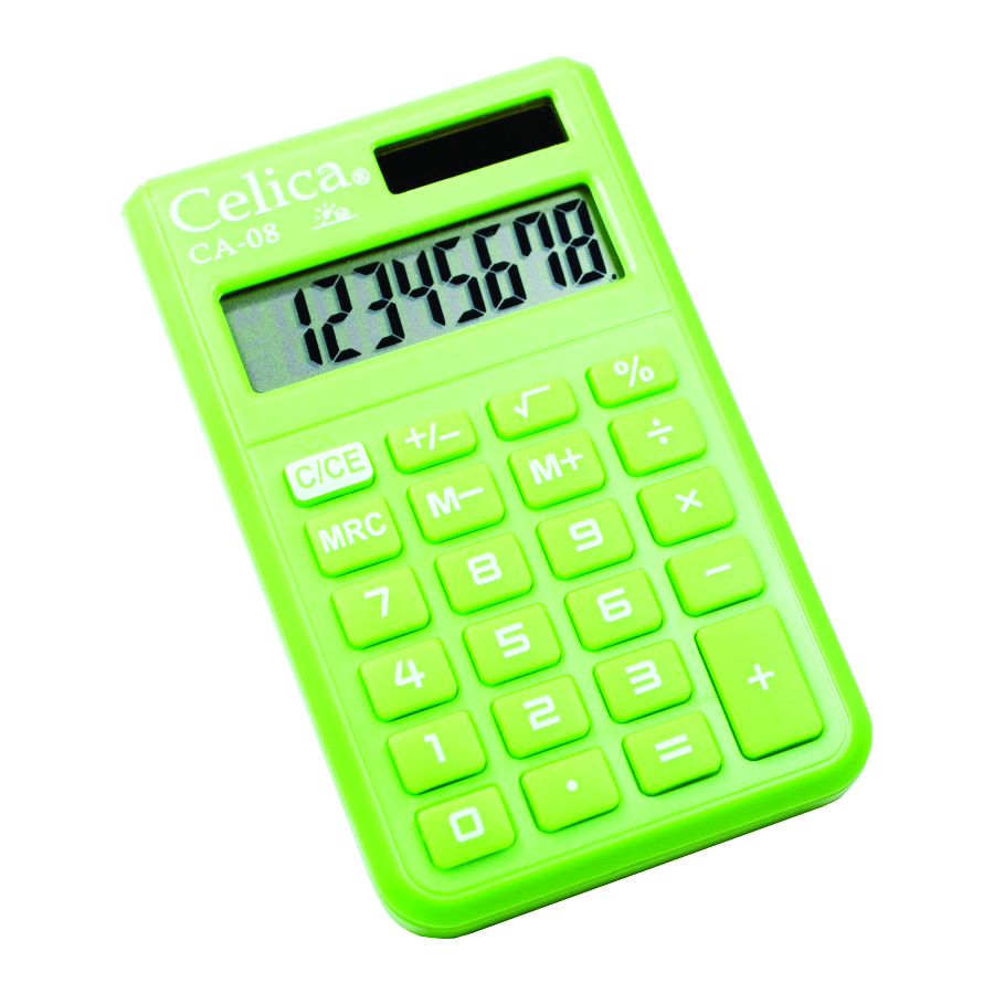 CALCULADORA BOLSILLO 8 DIG.CA-08GN CELIC 313078 VERDE LIMON