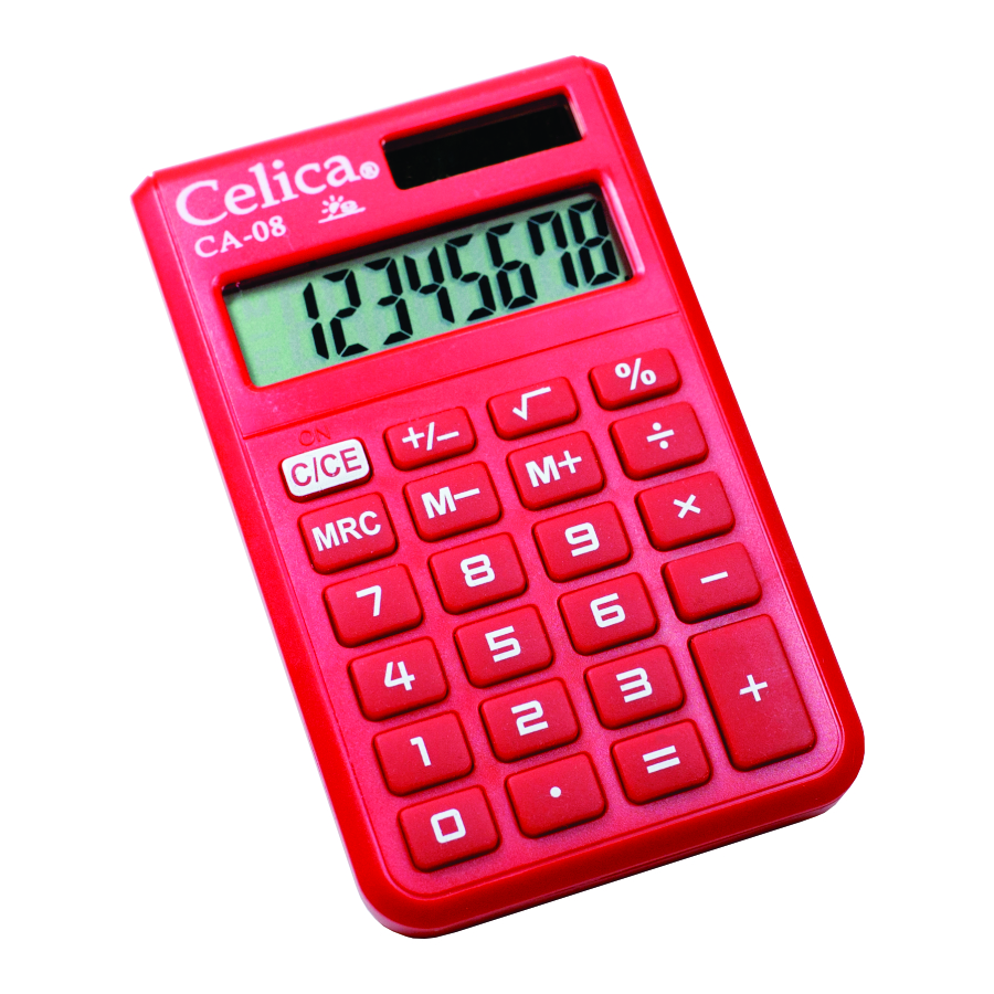CALCULADORA BOLSILLO 8 DIG.CA-08RD CELIC 313108 ROJA