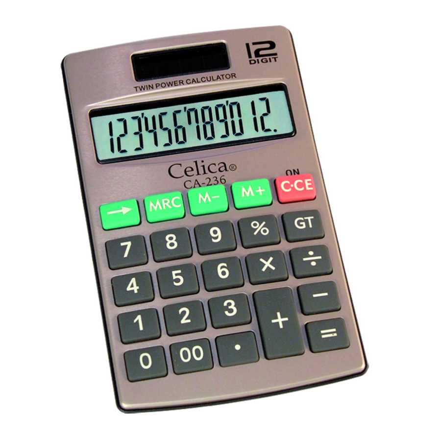 CALCULADORA BOLSILLO 12 DIG.CA-236 CELIC 300535