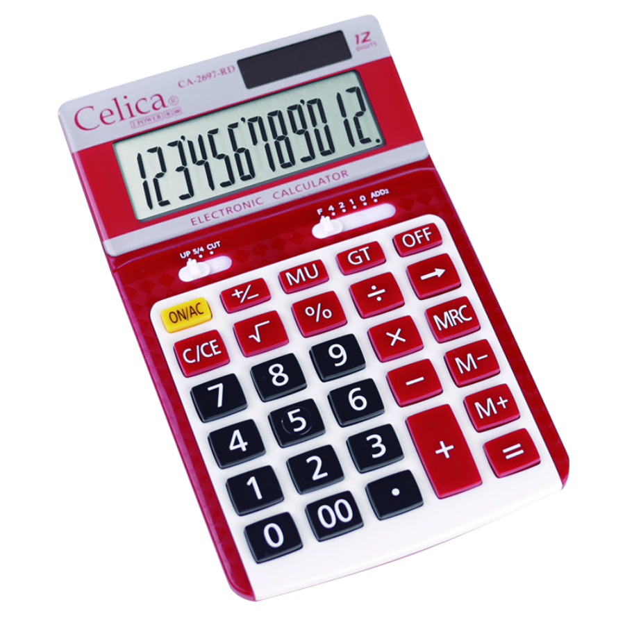 CALCULADORA ESCRIT.12 DIG.CA-2697RD CELI 312200 CELICA (ROJO)