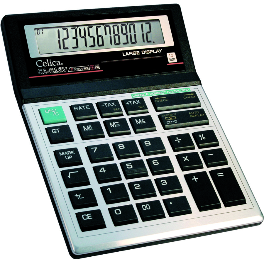 CALCULADORA ESCRIT.12 DIG.CA-612V CELICA 301686 (C/CHECADOR)