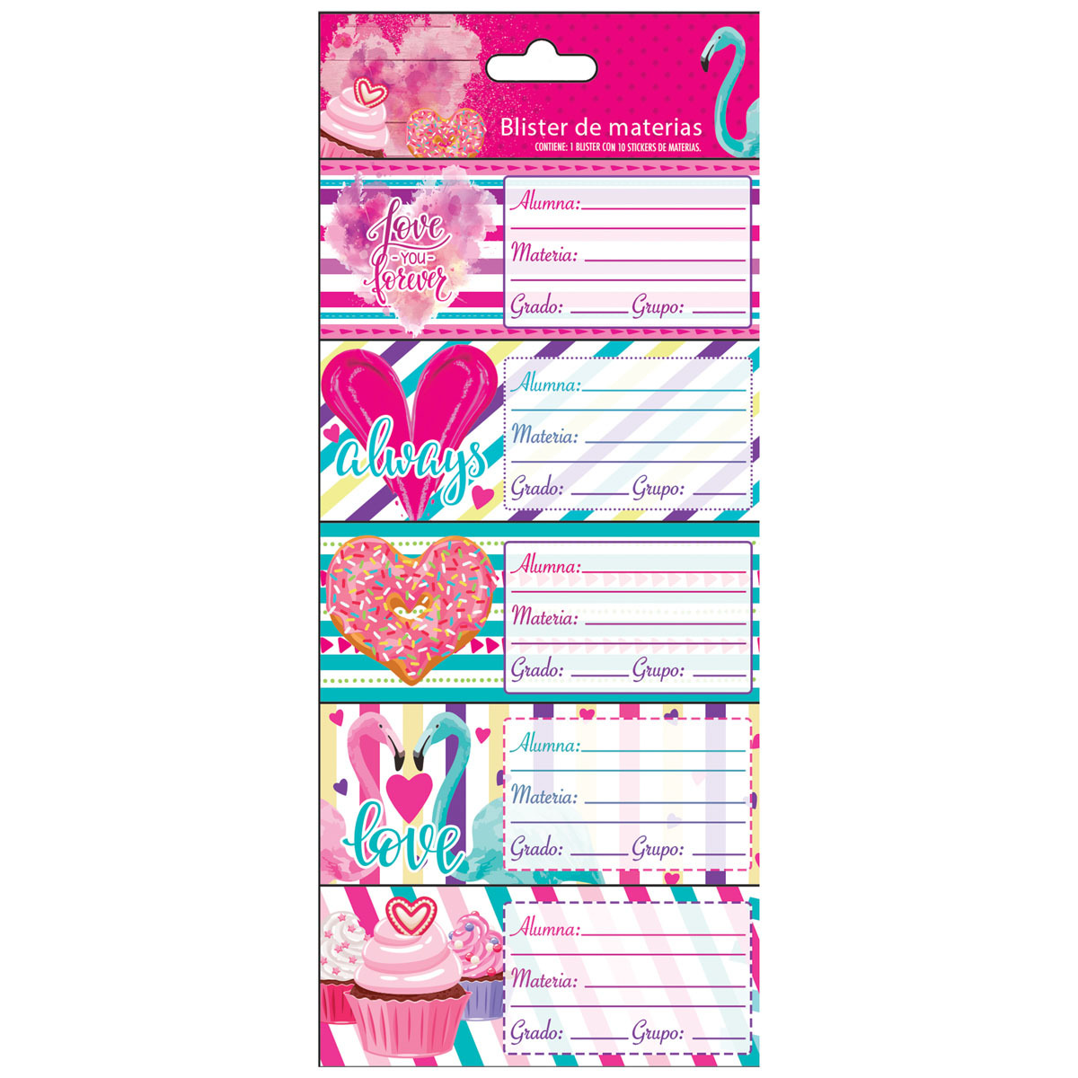 CALCOM.PLAN.MAT.CORAZONES    C/02H U-PAK 890332 (10 STICKERS)