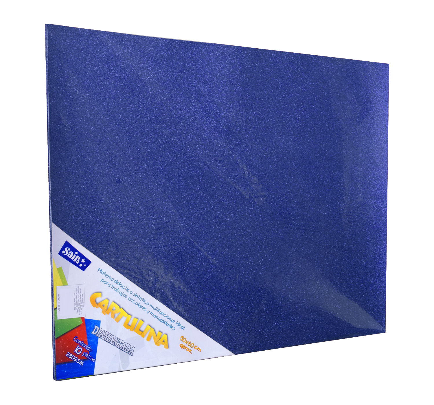 CARTULINA C/DIAMAN.50X60 C/10 AZ R.SAIRA 060093 280GR AZUL RE