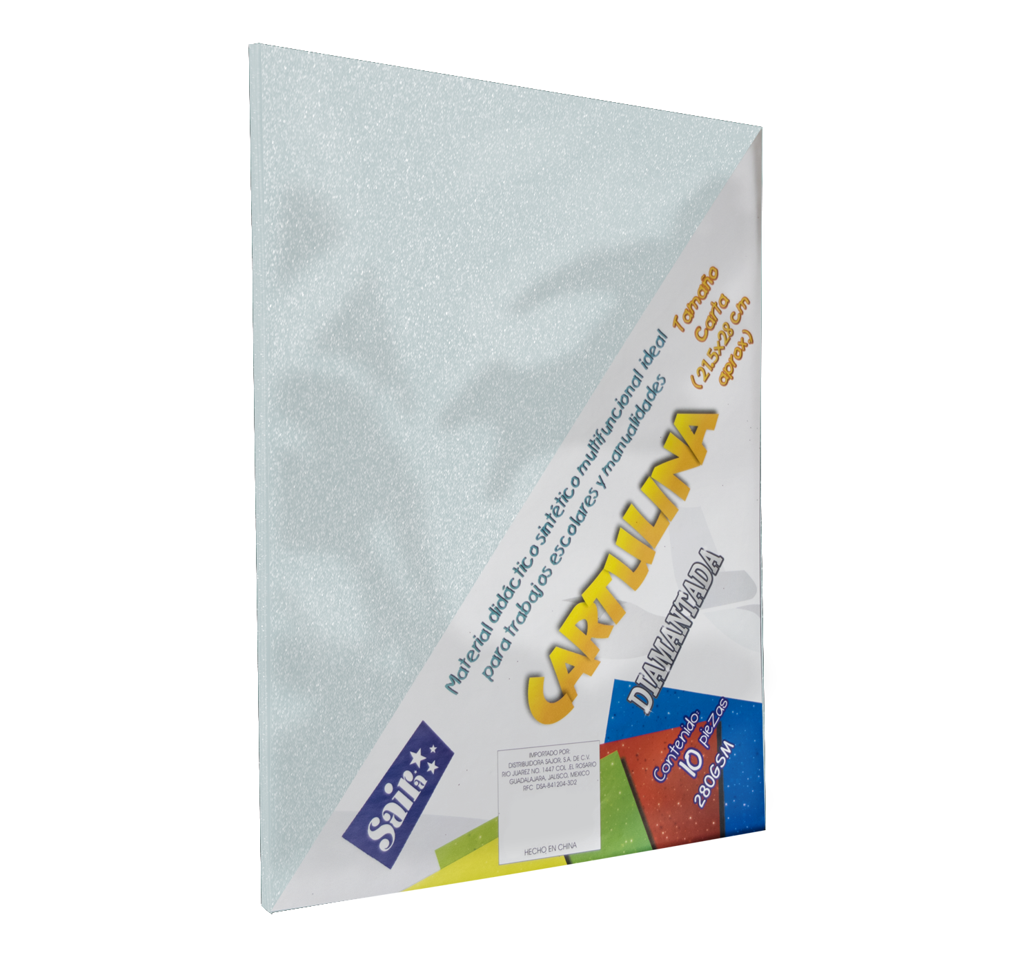CARTULINA C/DIAMAN.CARTA C/10 BCO. SAIRA 152173 280GR BLANCO