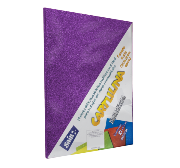 Z CARTULINA C/DIAMAN.CARTA C/10 MDO. SAI 152074 280GR MORADO