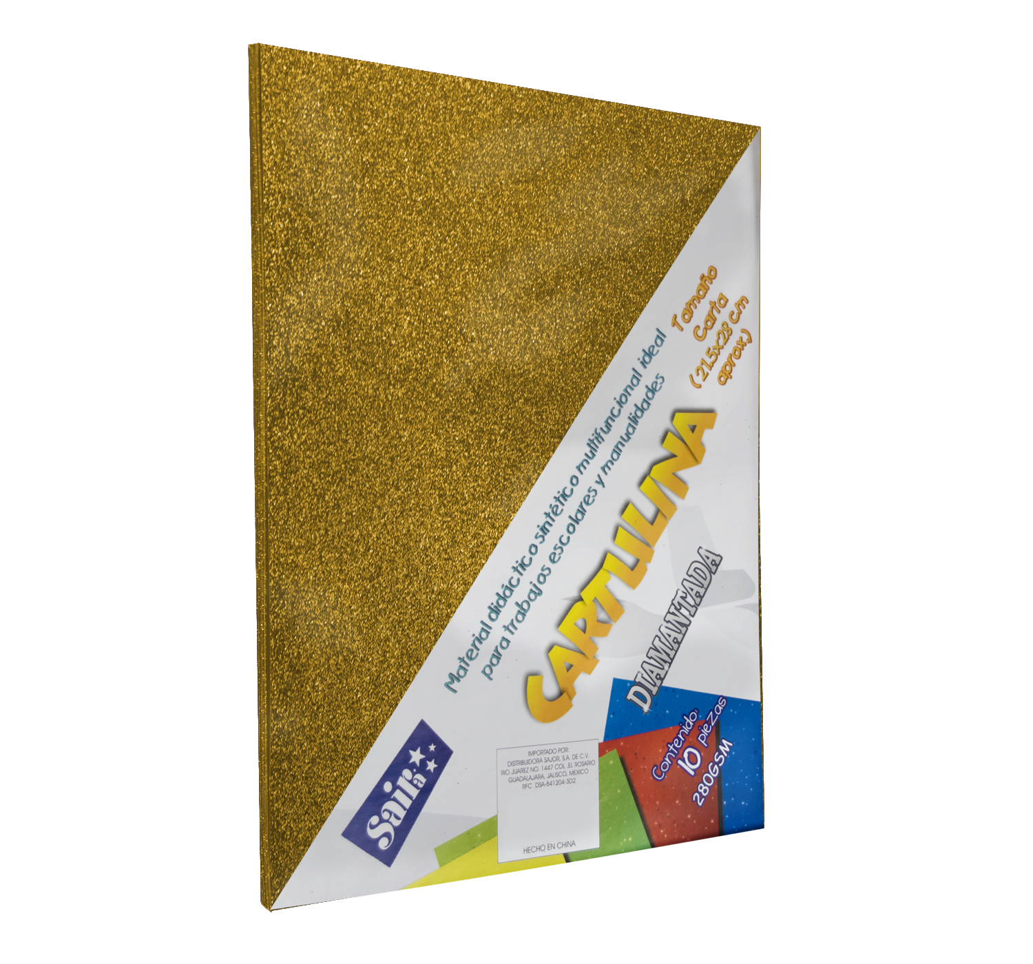 CARTULINA C/DIAMAN.CARTA C/10 ORO C.SAIR 152135 280GR ORO CEN