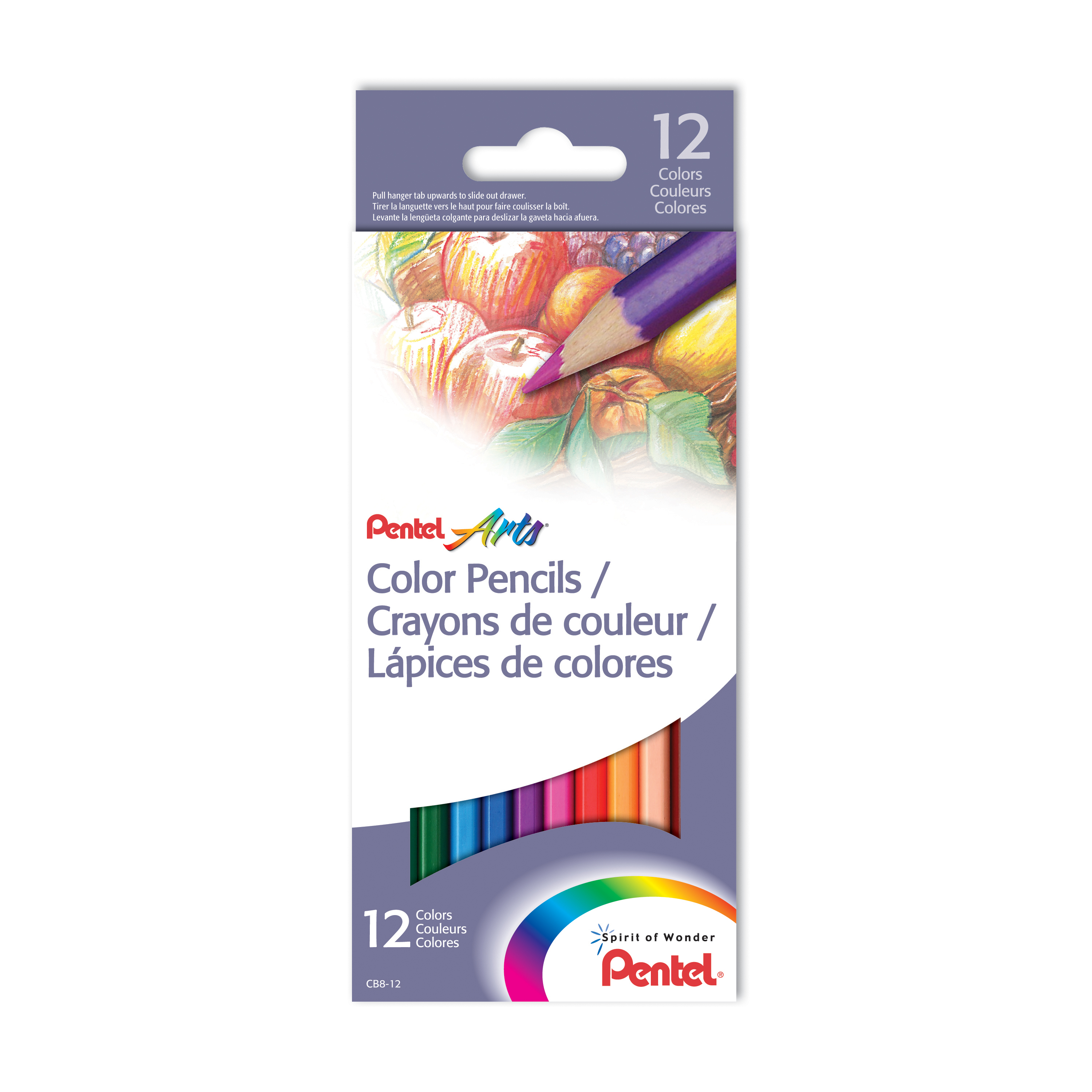 LAPIZ DE COLOR C/12 LARGOS        PENTEL 024152 245620 CB8-12