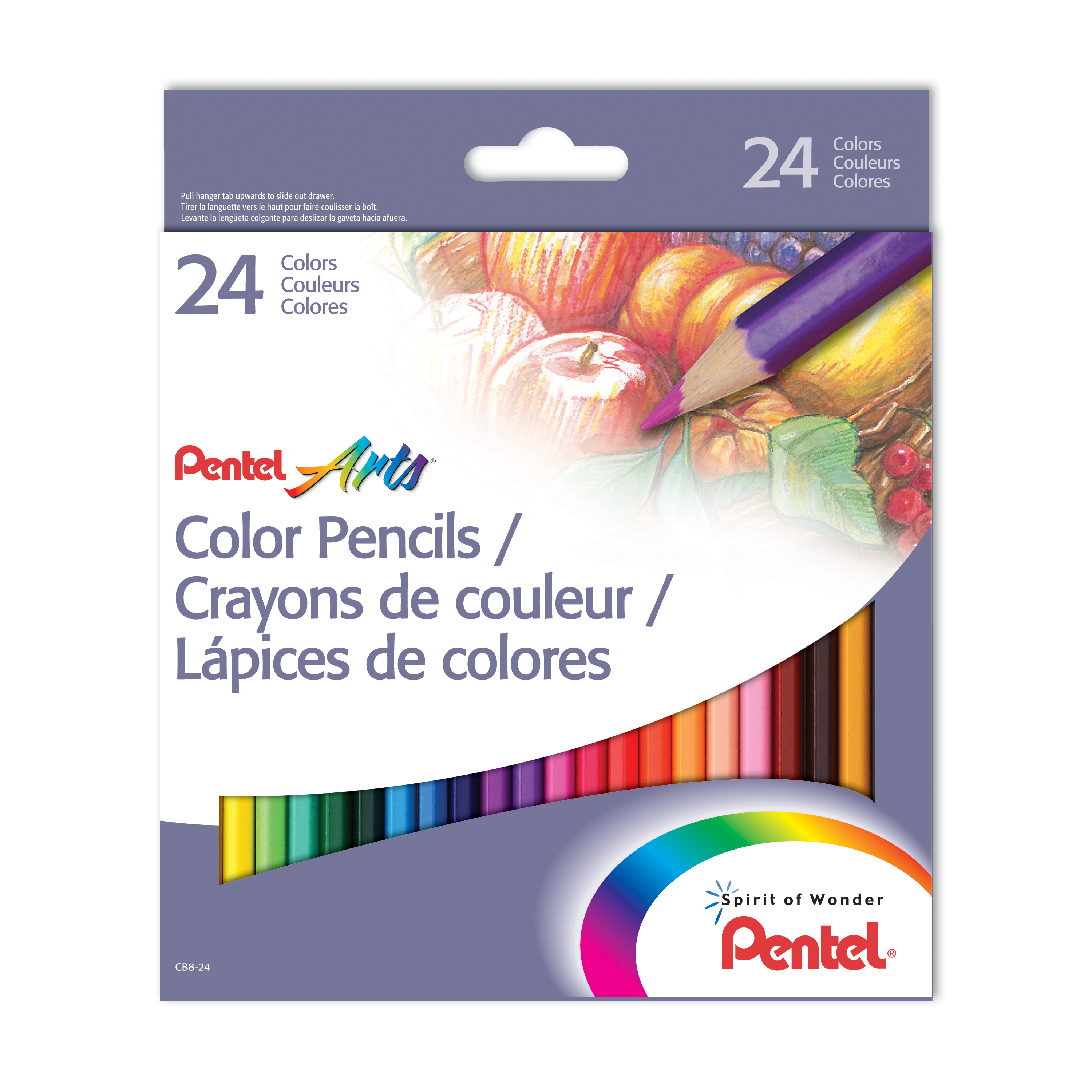 LAPIZ DE COLOR C/24 LARGOS        PENTEL 245651 024183 CB8-24