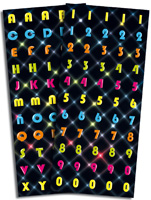 CALCOMANIA C/02 PLAN.LETR/NUM NEON JANEL