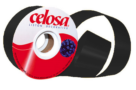 CINTA P/MOÑO #9 LISO 50M NEGRO    CELOSA